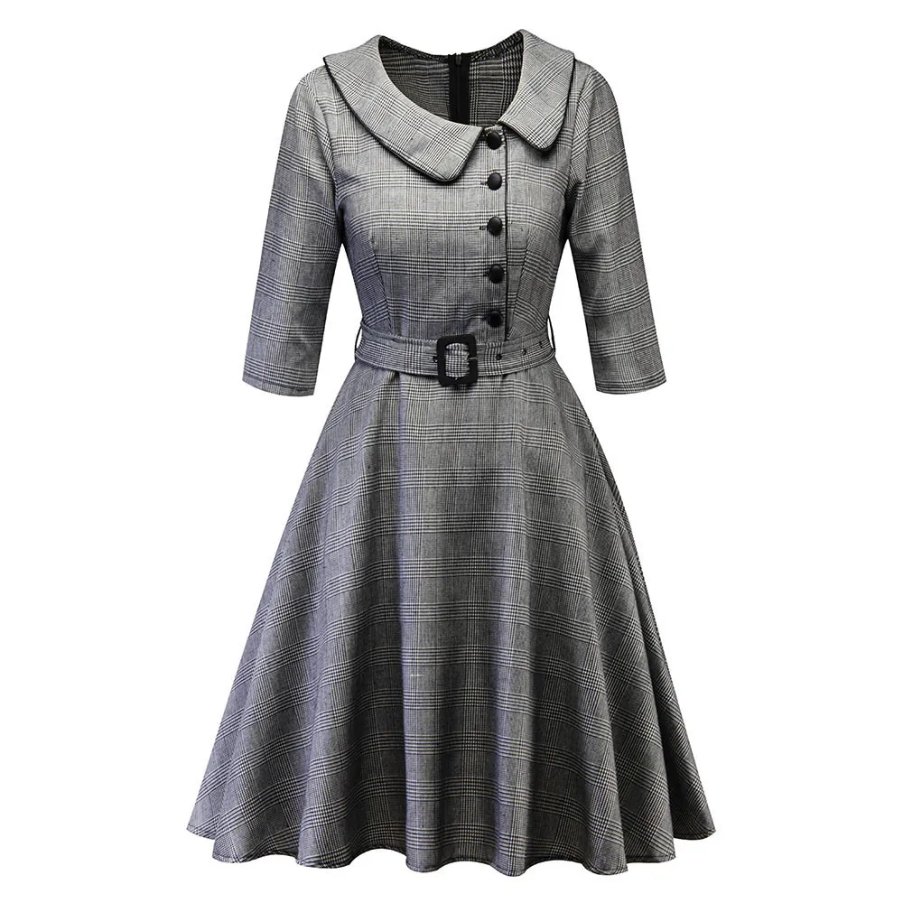 

Autumn 2018 Winter Vintage Princess Dresses Female Three-Quarter Sleeve Dress Vestidos De Fiesta Cortos Elegantes 2018 Nov6