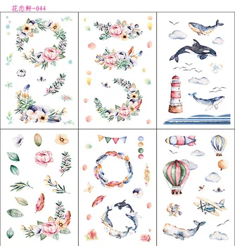 

6 pcs/pack Whale Love Flower Decorative Stationery Stickers Scrapbooking DIY Diary Album Stick Lable