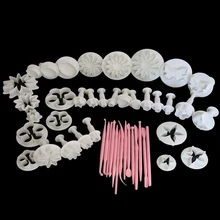 Горячая случайный цвет Новые 47 шт наборы Diy Сахар Ремесло Украшение Тортов мастикой прибор для создания глазури инструменты Формочки для печенья