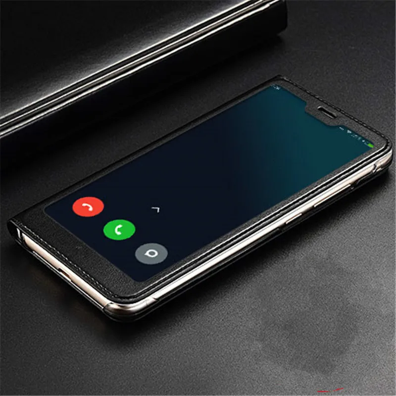 Newest for Xiaomi Redmi Note 6 Pro Case Full View Window PU Leather Flip Cover Funda Case for Xiaomi Redmi Note 6 Pro Phone Case06