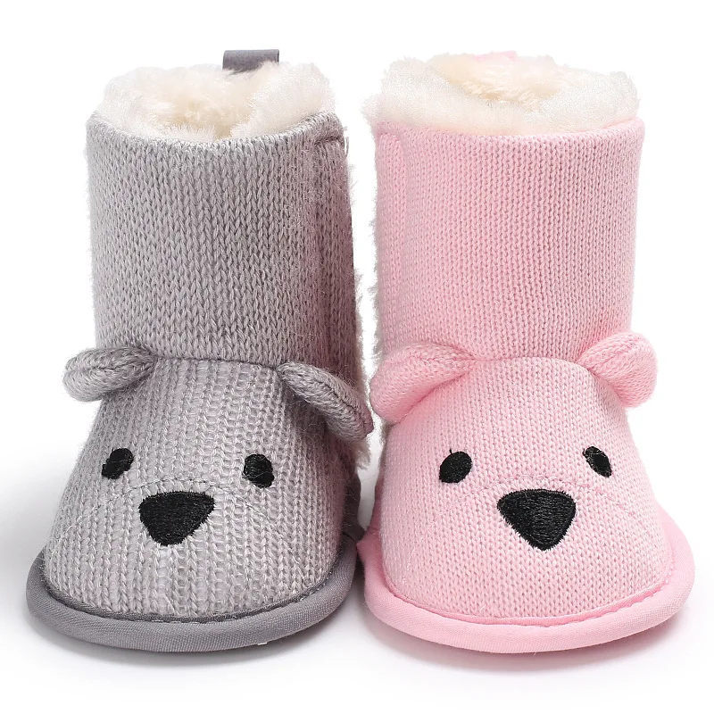 

Cute Bear Baby Shoes Toddler Shoes Girl Boy Winter Baby Boots Warm Fleece Children Kids Snowboots