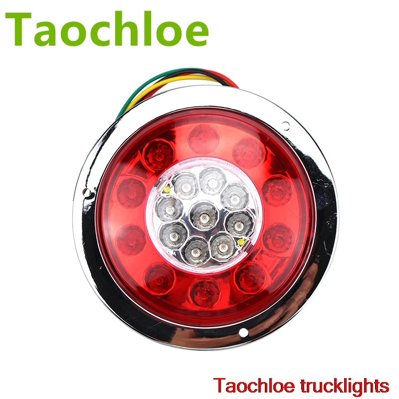 

1pair Waterproof Car Trailer Truck 19 LED Round Tail Brake Light Turn Signal Stop Light Side Lamp RED and AMBER 12v 24v