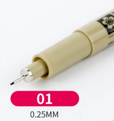 0.25mm Премиум для Pigma/Micron иглы водонепроницаемые тонкие линии черные ручки, маркеры для рисования для дизайна кисть манга Рисование манга товары для рукоделия - Цвет: 0.25mm