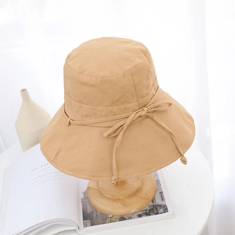 Ведро солнцезащитная Кепка дышащий Packable складной зонт хлопка и льна солнце Кепки для Для женщин летние теннисные кепки