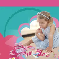 Girl Birthdday Gift Pretend play Simulated Supermarket Cash Register Multi-functional Cash Toys With Calculator and Scanner 2