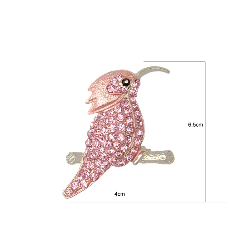 Классический Топ бренд класса люкс Kawaii животные милые попугаи Броши для женщин разноцветный хрусталь ювелирные изделия