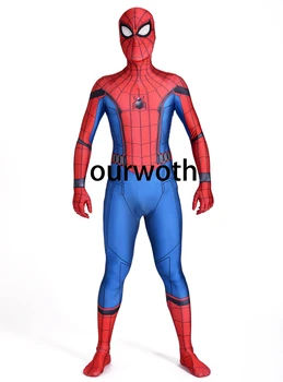 

Homecoming Spiderman Costume 2017 3D Print Male Cosplay Comic Spider-man Costume Custom Made