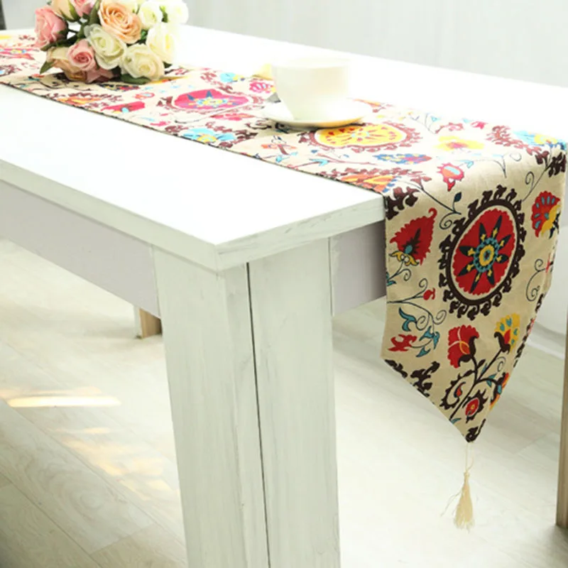 Linen table runner modern European style runners garden ...