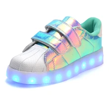 Классическая белая детская светящаяся обувь для больших девочек и мальчиков; яркие светящиеся Детские кроссовки; Светящиеся кроссовки для подростков; Chaussure Enfant светодиодный