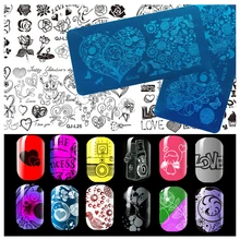 2016 DIY Image 12x6cm Valentine’s Series Stamping Plates Fashion Nail Art Templates Stencils Salon Beauty Polish Tools for Xmas
