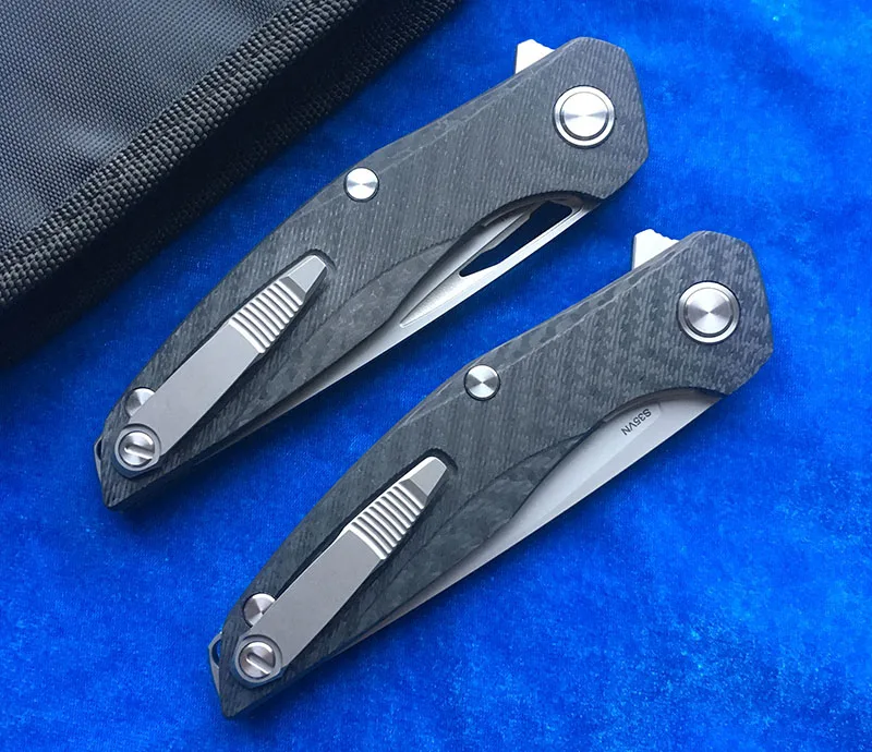 LOVOCOO Flipper F111 S35VN blade 3D CF carbon fiber handle folding knife outdoor camping hunting pocket fruit cutter EDC tools