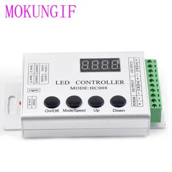 

HC008 RF Remote RGB LED Controller 2048 pixel 133 effect modes Magic Dream Color For WS2812B WS2811 WS2801 5V/12V LED Strip