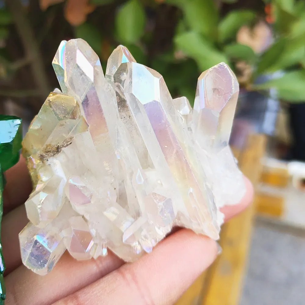 70 г натуральный белый кристалл Ангел aura кластер гальваническое покрытие