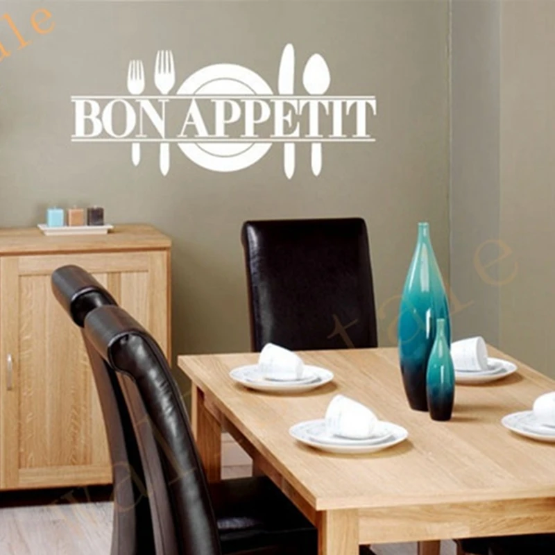 Large size Modern Romance BON APPETIT French Kitchen Wall Stickers,french Home Decor art wall quotes for kitchen