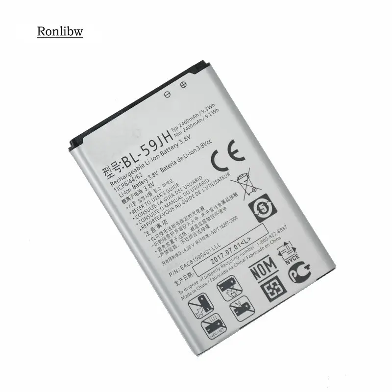 Ronlibw 2460 мА/ч 3 8 V BL 59JH запасная батарея для LG Optimus L7 II двойной P715 F5 F3 VS870 Lucid2 P703 P659 F6 D500
