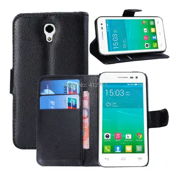 

10pcs/lot&Free shipping Lychee wallet leather cover stand with card holder case for Alcatel one touch POP S3 OT 5050x 5050y