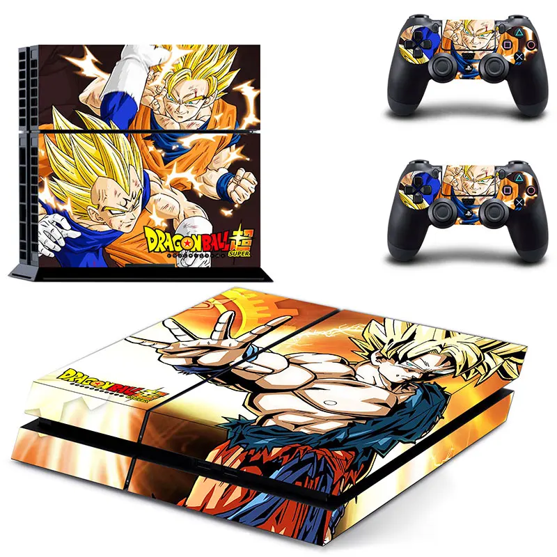 Виниловая наклейка Dragon Ball Z Goku на кожу для консоли Sony PS4 PlayStation 4 и 2 контроллера
