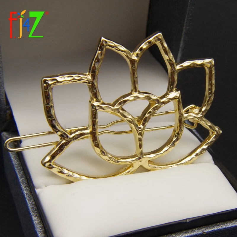 Horquillas 2016 de oro, bellas pinzas de pelo a la moda con forma de loto ahuecada para mujeres, accesorios de joyería Horquillas 2016 de oro, bellas pinzas de pelo a la moda con forma de loto ahuecada para mujeres, accesorios de joyería