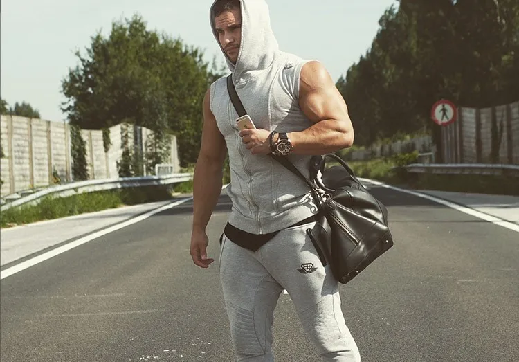 Mens Gym Shark Hoodies Sleeveless Hooded Bodybuilding Fitness Vest Hoodie Sweatshirts Gym Tops Masculina Hombre Muscle Sportwear (7)