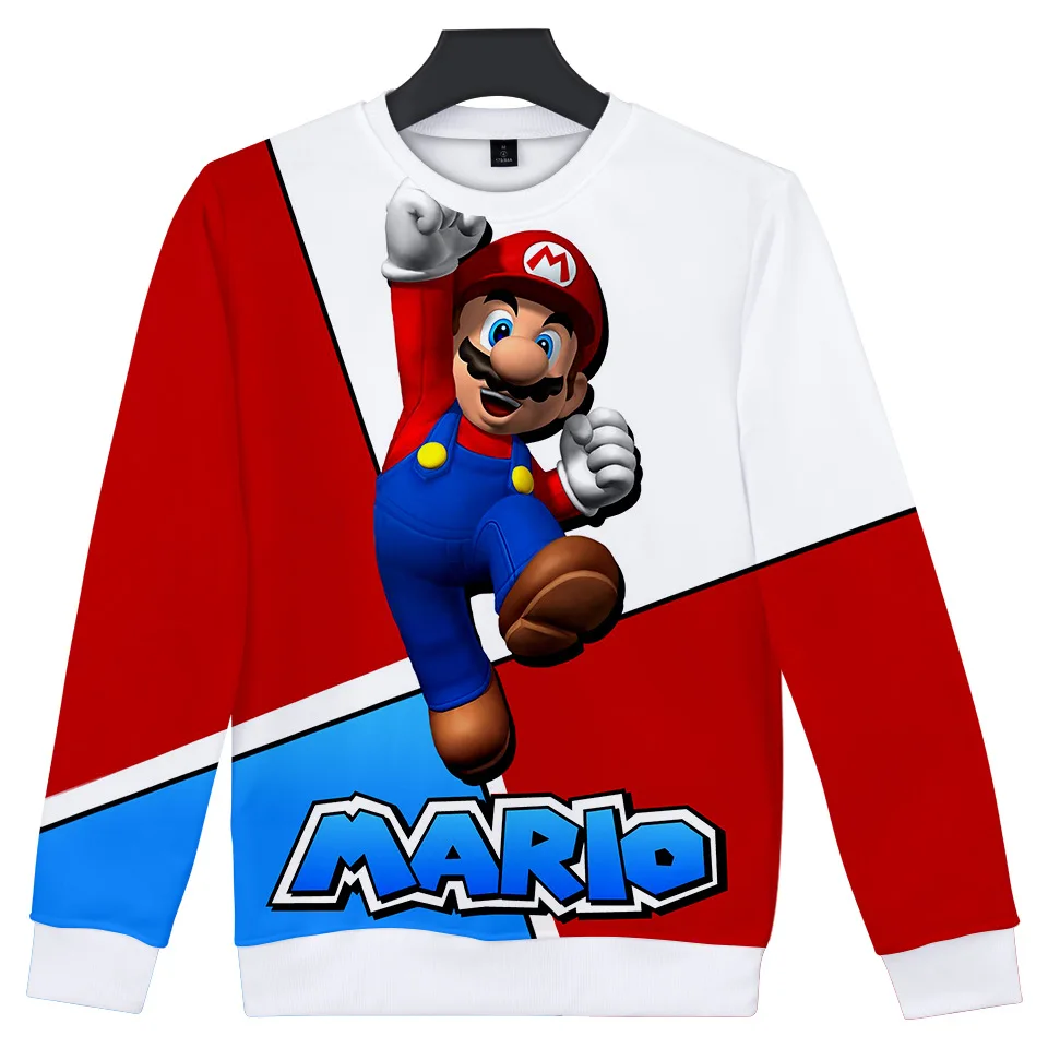 Anime Cartoon 3D Hoodies Super Mario Bros Printed Sweatshirts Tracksuit Crewneck Men Pullovers 