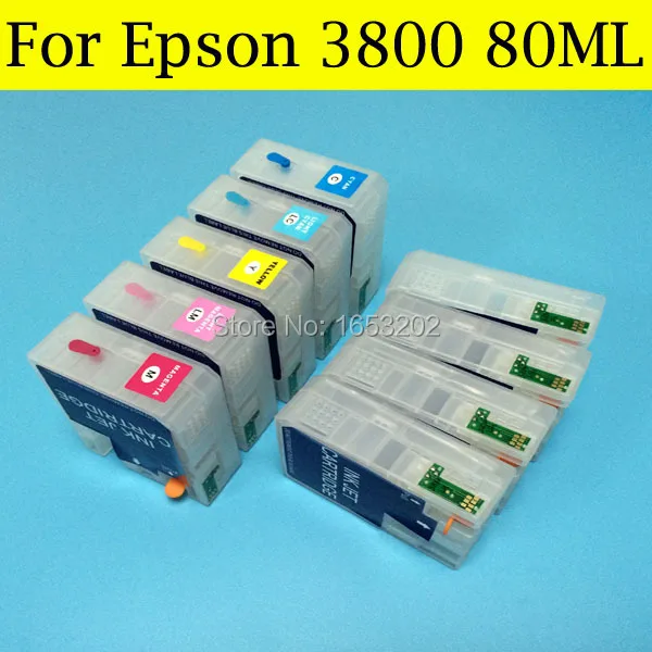 

High quality ink cartridge(80ML) for epson 3800 3850 cartridge T5801-T5809 T5802 for Epson printer 3800