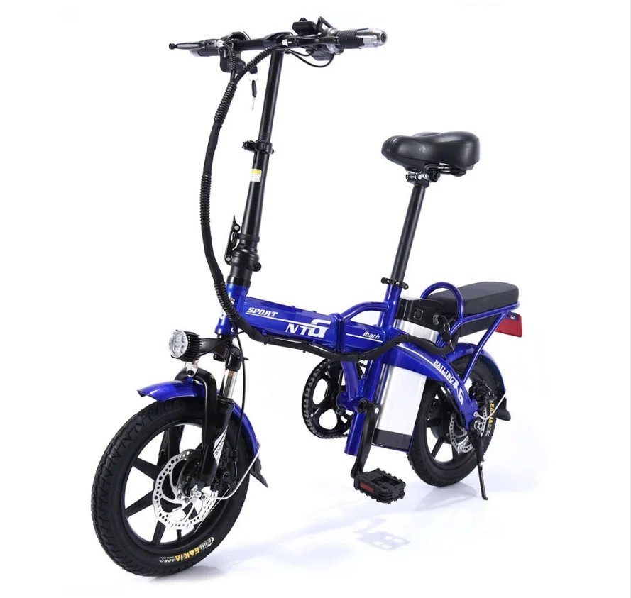 Sale Electric Bicycle 48V Two Wheels Electric Bicycle 14 Inch Brushless Motor 250W Foldable Mountain Bike For Adults Women 2