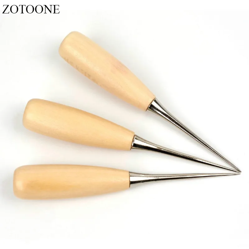 

ZOTOONE Canvas Leather Sewing Shoes Wood Handle Tool Awl Hand Stitching Taper Leathercraft Needle Tool Kit Craft Sewing Supplies