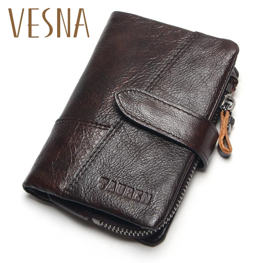 

TAUREN patchwork OIL WAX Cowhide Genuine Leather Men Wallets Fashion Purse With Card Holder Vintage Long Wallet Clutch Wrist Bag
