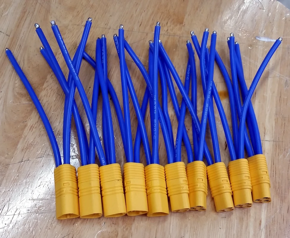Fio de Silicone com Mt60 Azul Conector Pçs – Lote 10 cm 14awg