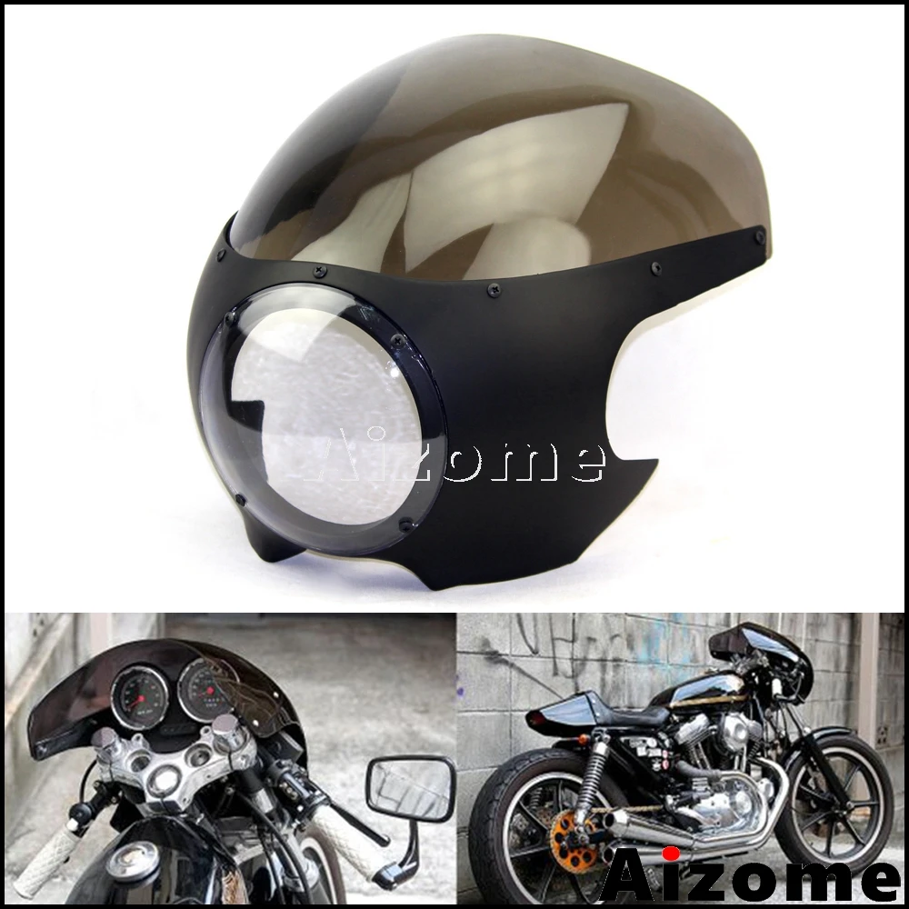 

Motorcycle 5-3/4" Headlight Fairing Windshield Wind Screen For Harley Sportster Dyna Sportster XL 883 1200 Dyna w/ 39mm Forks