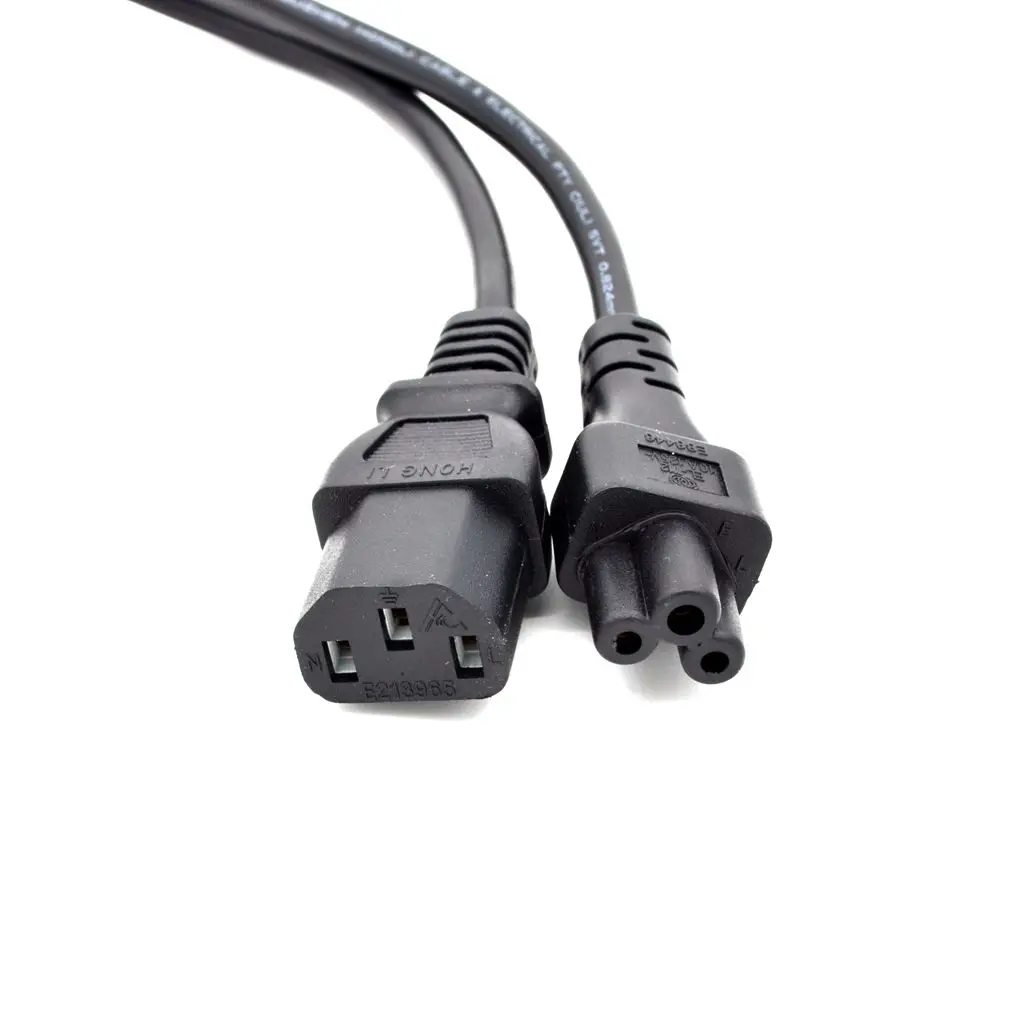 2 в 1 плоский разъем Nema 5-15P для IEC 320 C13 C5 Y Splitter шнур питания/кабель около 60 см
