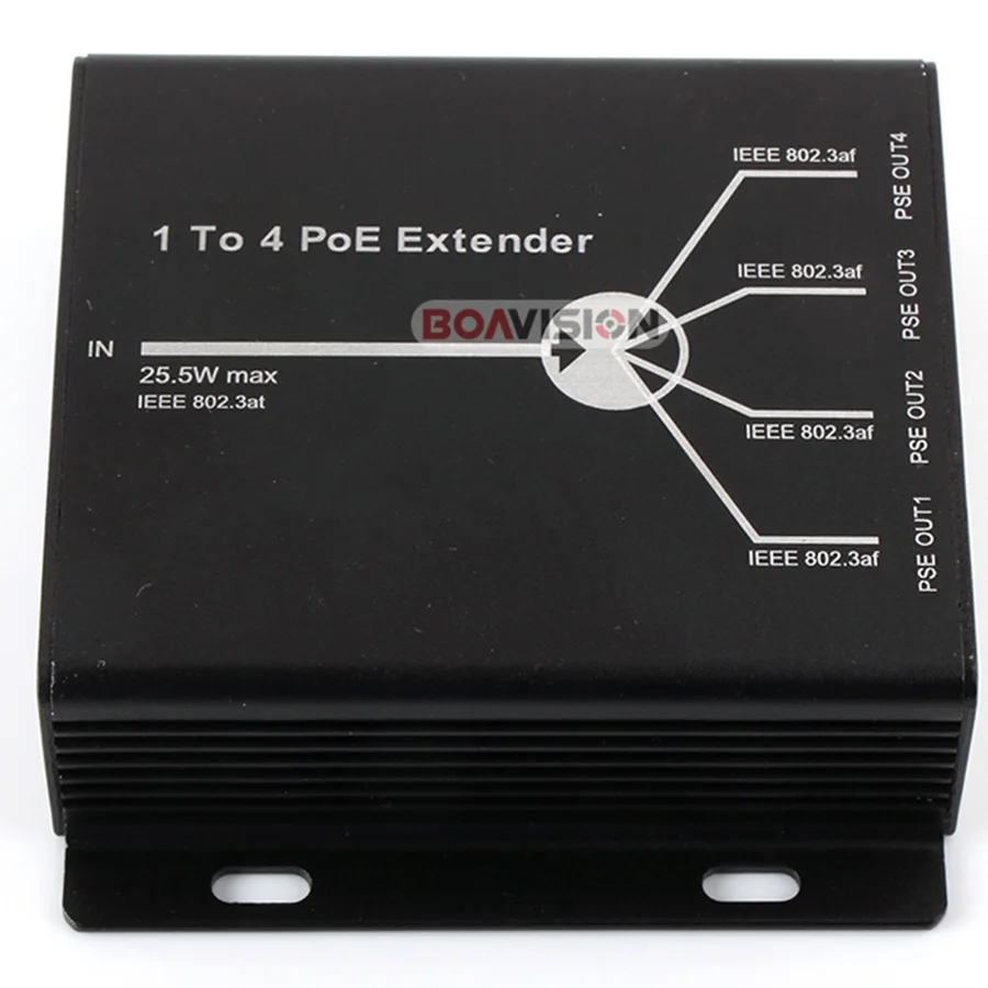 Nuevo Mini 10/100 M 4 puertos POE Extender 25,5 W-Extender 120 metros IEEE802.3af POE dispositivos de red plug-and-Play - 3