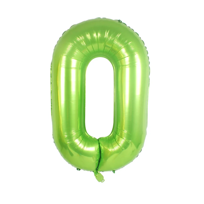 1 шт. 40 дюймов зеленые воздушные шары из фольги в виде цифр новые гелиевые шарики для дня рожденья юбилей Свадебные украшения вечерние поставки - Цвет: number 0