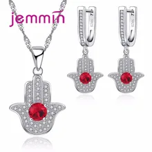 Jemmin Newest 925 Sterling Silver Women Necklaces Earrings Set For Party Accessory Bridal Wedding Engagement Jewellery Sets