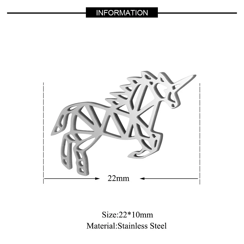 5 шт./лот нержавеющая сталь полый Единорог соединитель для шармов Подвеска DIY ювелирных изделий соединитель Шарм