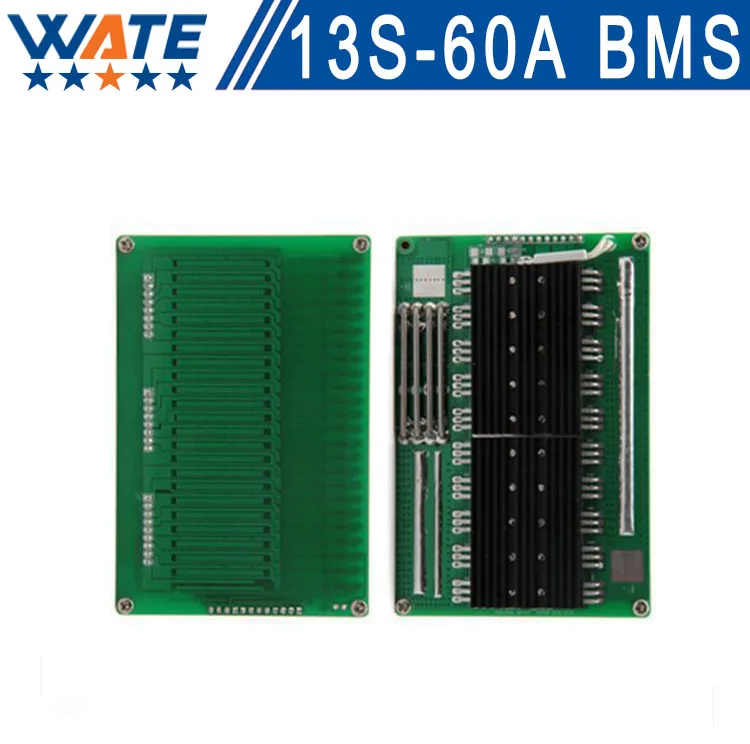 

Free shipping 48VBattery Protection13S 60A BMS PCB Board w/ Balance for Li-ion Cell max 60A 120 * 80 * 15mm