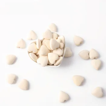 

20MM 50PCS DIY Handmade Beads Unfinished Unpainted Food Grade Wood Teether Toys Hearts Shape Baby Accessories Nurse Gifts