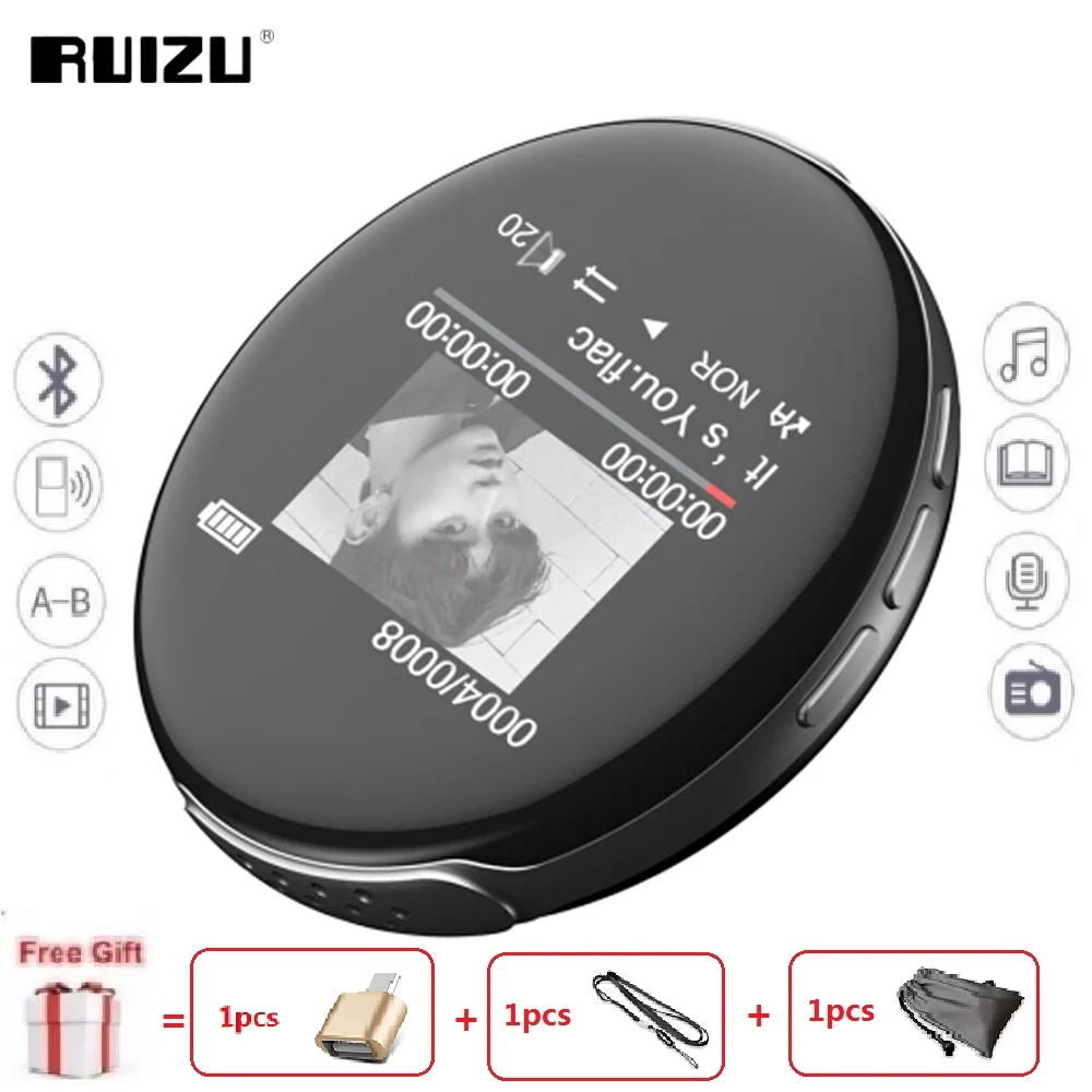 

Newest MP3 Player RUIZU M1 Bluetooth Sport MINI MP3 Player Portable Audio 8GB with Built-in Speaker FM E-Book Music Players