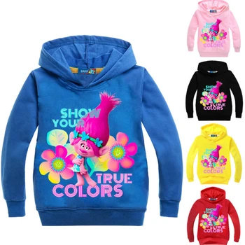 

Trolls Poppy Magic Cartoon Trolls Printed Hoodies Baby Boy Top Tees Spring Summer T-shirt Children Shirts Top Girls Clothing