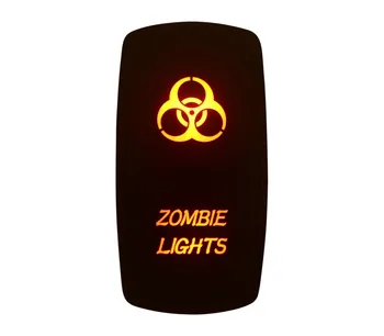 

DC12V 24V ZOMBIE LIGHTS Rocker Switch AMBER Led lamp 5 Pin ON/OFF SPST Marine Grade Waterproof IP66