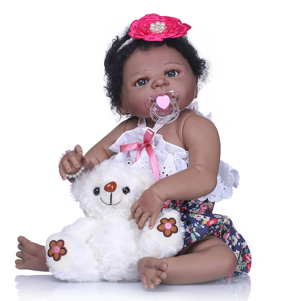 Мягкие силиконовые Полный винила тела Реалистичного Reborn Baby Doll малыша куклы играть дома Ванна игрушка подарок с полотен плюшевый медведь