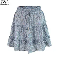Новая модная женская летняя юбка Повседневная плиссированная свободная короткая юбка женская сексуальная Цветочная юбка в горошек леопардовая юбка