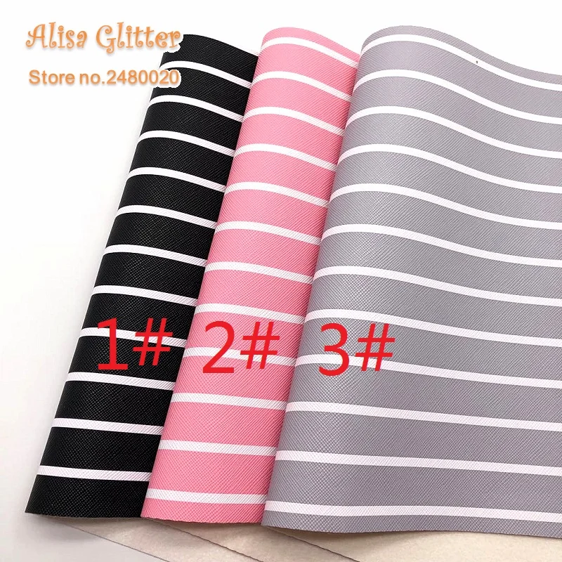

1PCS A4 SIZE 21X29cm Alisa Glitter Printed Stripes Synthetic Leather for DIY E14B