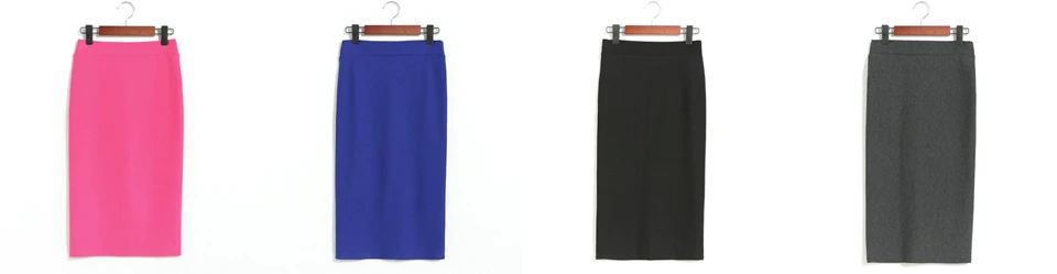Neophil зимние вязаные юбки-карандаш средней длины, одноцветные узкие черные офисные женские юбки с высокой талией, элегантные рабочие юбки Saia S0905
