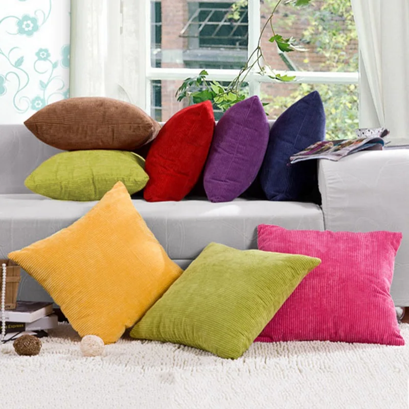 Download Decorative Pillows Bed Sofa Cushion Covers Pure Color Simple Car Home Decor Solid Color Pillow ...