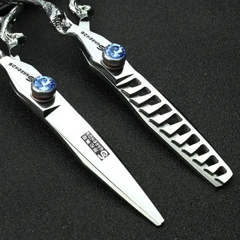 

6 "VG10 dragon design flexible hair scissors thinning shears hairstyle japanese hairdressing scissors for hairdressers coiffur