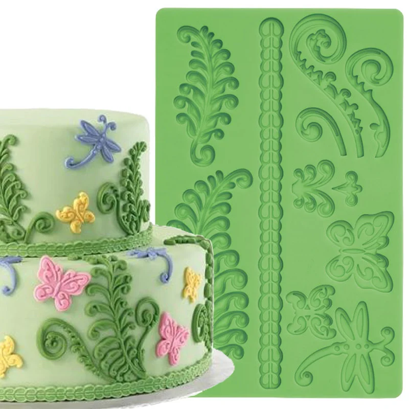 

Fern Fondant and Gum Paste Cake Border Silicone Mold Fondant Cake Decoration Tools