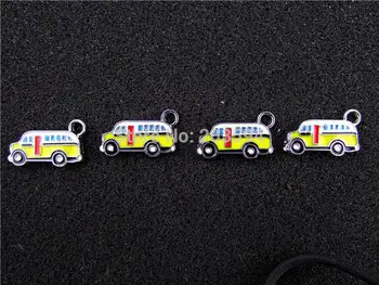 

AE335 Mix Color 20Pcs Alloy Metal Enamel Bus Charms Pendants 21x14mm