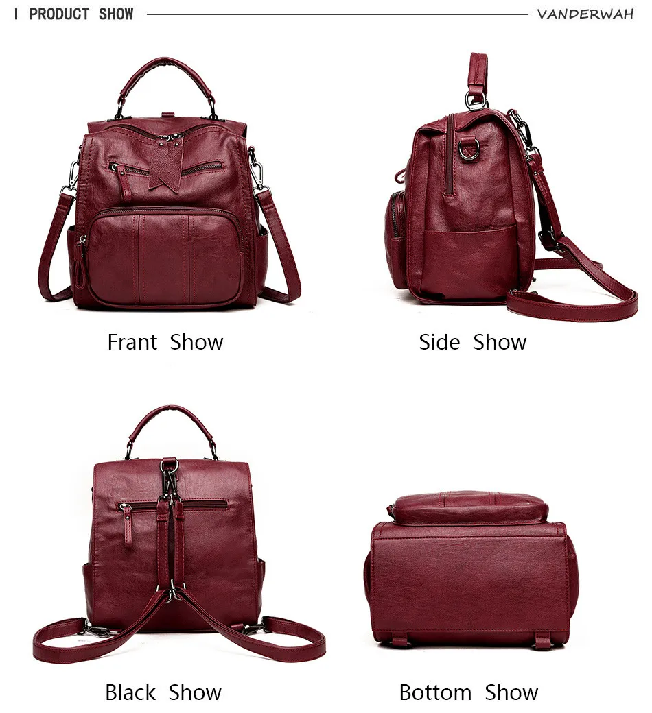 Sac A Dos Femme Multifonction Femmes Sacs A Dos Femme Sac A Dos Vintage Sacs D Ecole Pour Filles En Cuir Souple Sacs A Bandouliere Mochilas Aliexpress