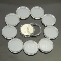 10 PCS Applied Clear Round Cases Coin Storage Capsules Holder Round Plastic 18-38mm 1